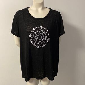 Anne Klein Sport Black Split Back Top Size 2x